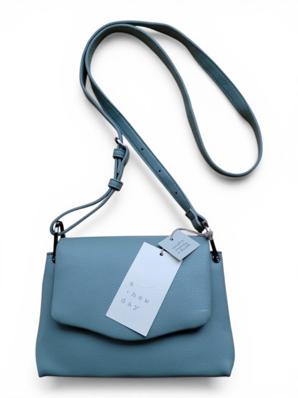a new day Soft Sage Green Convertible Crossbody Bag in Vegan Leather